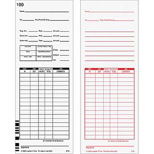 1000 e79 time cards for lathem 7000e and lathem 7500e calculating time card form