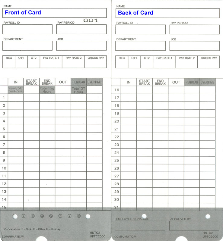 these high quality time cards work with upunch hn2000 and upunch hn4000 time clock models including hn4500 and hn6000 bundles full month printed on time - Electronic Time Card these high quality time cards work with upunch hn2000 and upunch hn4000 time clock models including hn4500 and hn6000 bundles full month printed on time - Electronic Time Card
