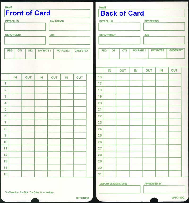details about 50 time cards for upunch hn1000 hn3000 hn3500 hn5000 hntc compatible time card