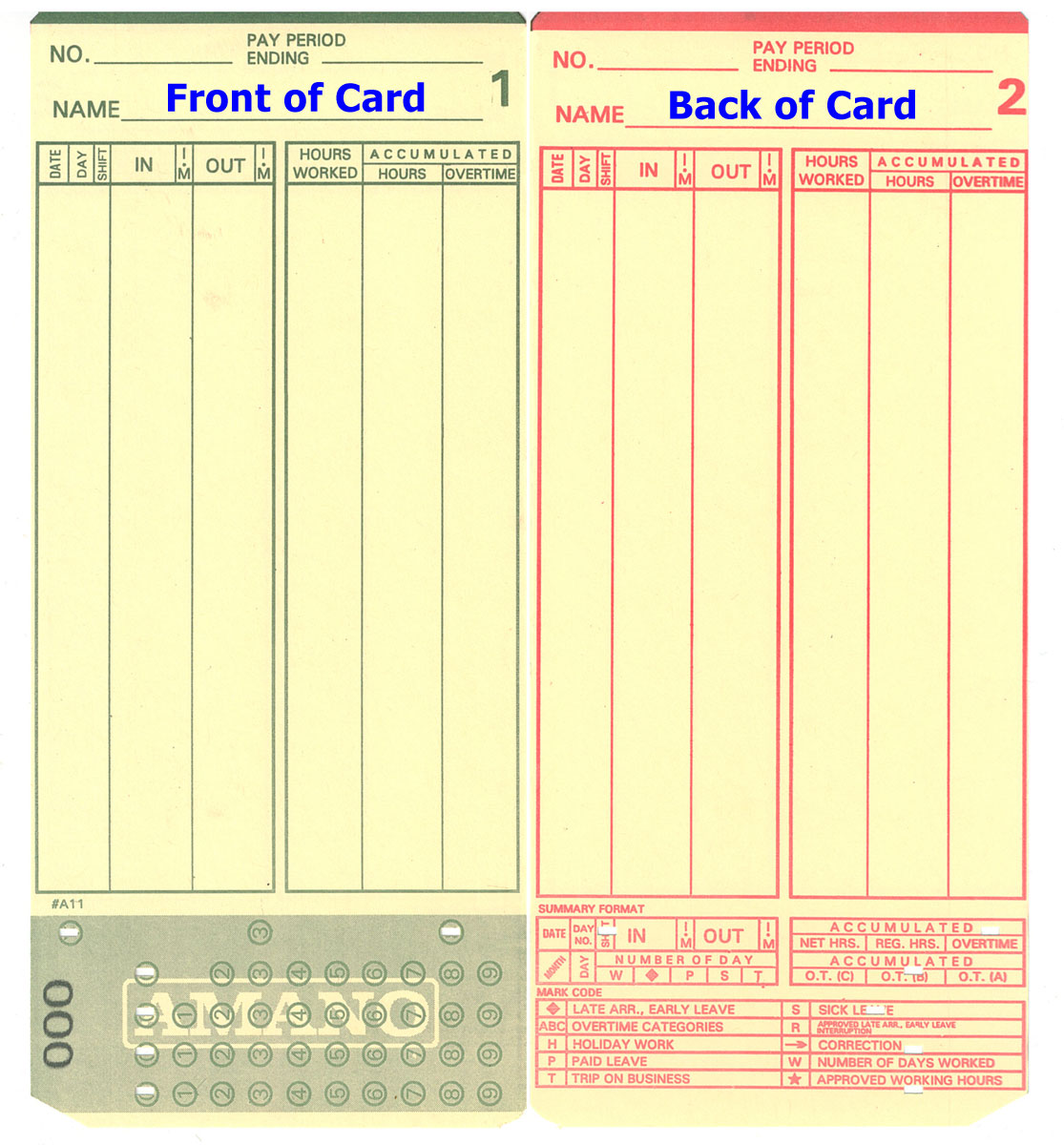 35100-10 Time Cards for Pyramid 3500 3700 3600ss 200 3000HD 